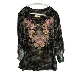 Women’s top, camo green, plus size